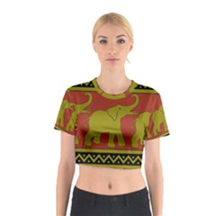 Elephant Pattern Cotton Crop Top