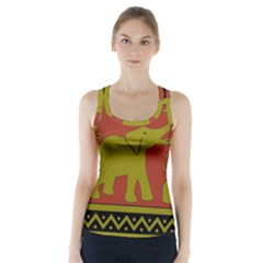 Elephant Pattern Racer Back Sports Top