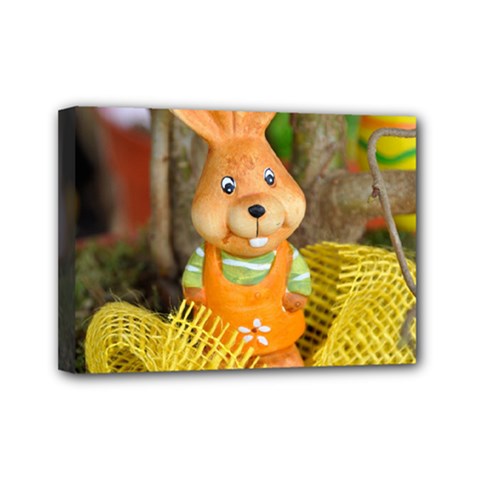 Easter Hare Easter Bunny Mini Canvas 7  X 5 