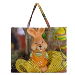 Easter Hare Easter Bunny Zipper Large Tote Bag by Nexatart