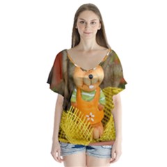 Easter Hare Easter Bunny Flutter Sleeve Top