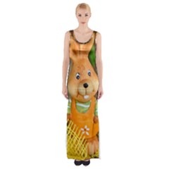 Easter Hare Easter Bunny Maxi Thigh Split Dress by Nexatart