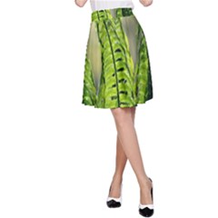 Fern Ferns Green Nature Foliage A-line Skirt by Nexatart