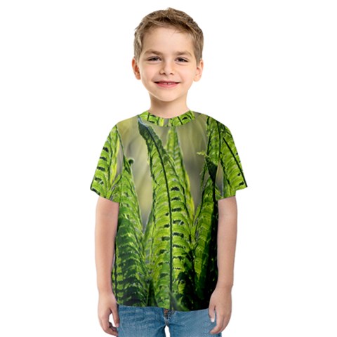 Fern Ferns Green Nature Foliage Kids  Sport Mesh Tee by Nexatart