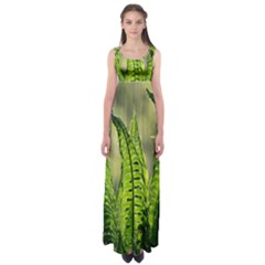 Fern Ferns Green Nature Foliage Empire Waist Maxi Dress by Nexatart