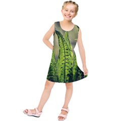 Fern Ferns Green Nature Foliage Kids  Tunic Dress