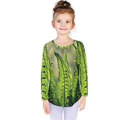 Fern Ferns Green Nature Foliage Kids  Long Sleeve Tee