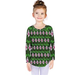 Floral Pattern Kids  Long Sleeve Tee