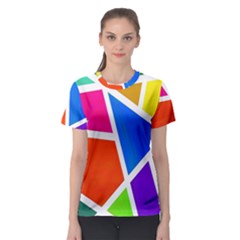 Geometric Blocks Women s Sport Mesh Tee