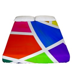 Geometric Blocks Fitted Sheet (king Size)