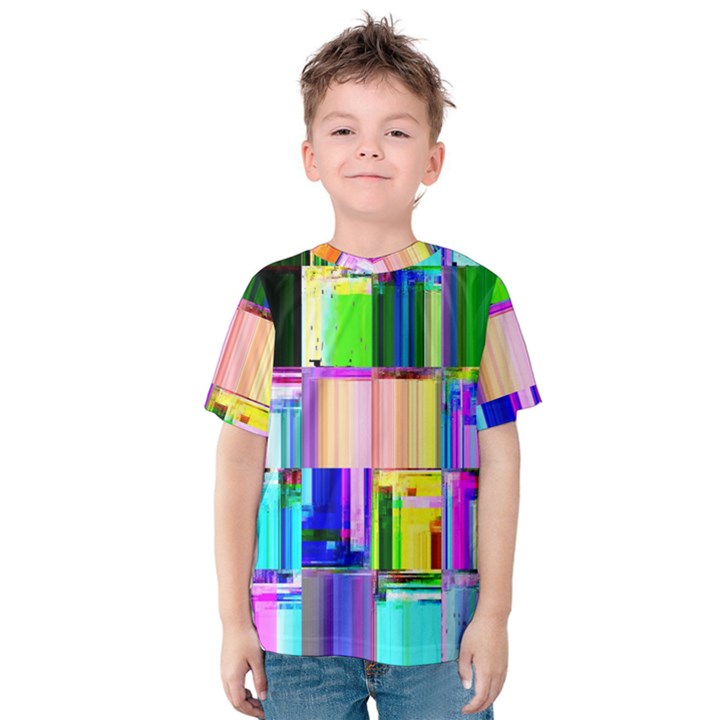 Glitch Art Abstract Kids  Cotton Tee