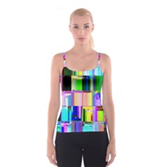 Glitch Art Abstract Spaghetti Strap Top