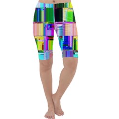 Glitch Art Abstract Cropped Leggings 