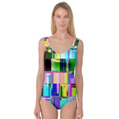 Glitch Art Abstract Princess Tank Leotard 