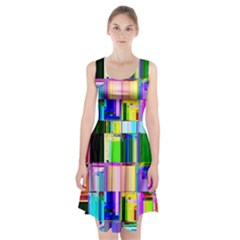 Glitch Art Abstract Racerback Midi Dress