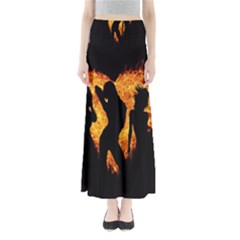 Heart Love Flame Girl Sexy Pose Maxi Skirts by Nexatart