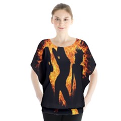 Heart Love Flame Girl Sexy Pose Blouse