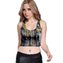 Grey Yellow Stone Racer Back Crop Top View1