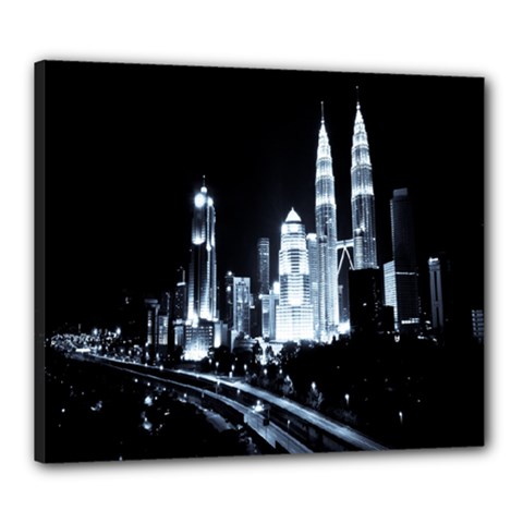 Kuala Lumpur Urban Night Building Canvas 24  X 20  by Nexatart