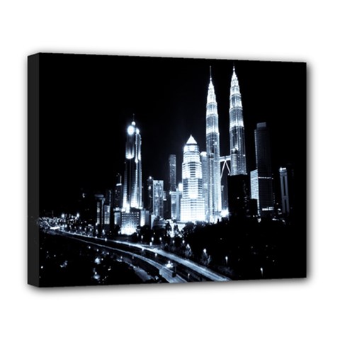 Kuala Lumpur Urban Night Building Deluxe Canvas 20  X 16   by Nexatart