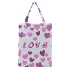 Love Valentine S Day 3d Fabric Classic Tote Bag by Nexatart