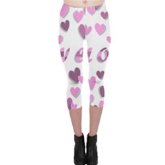 Love Valentine S Day 3d Fabric Capri Leggings  by Nexatart