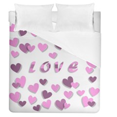 Love Valentine S Day 3d Fabric Duvet Cover (queen Size) by Nexatart