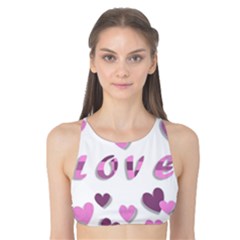 Love Valentine S Day 3d Fabric Tank Bikini Top by Nexatart