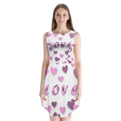 Love Valentine S Day 3d Fabric Sleeveless Chiffon Dress  