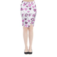 Love Valentine S Day 3d Fabric Midi Wrap Pencil Skirt