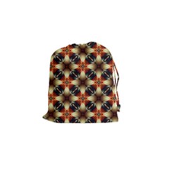 Kaleidoscope Image Background Drawstring Pouches (small) 