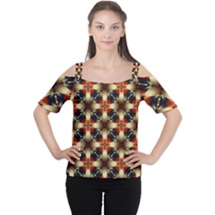 Kaleidoscope Image Background Women s Cutout Shoulder Tee