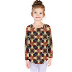 Kaleidoscope Image Background Kids  Long Sleeve Tee