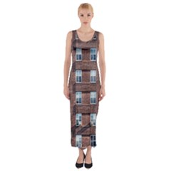 New York Building Windows Manhattan Fitted Maxi Dress by Nexatart