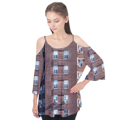 New York Building Windows Manhattan Flutter Tees by Nexatart