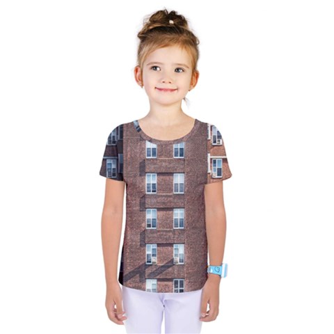 New York Building Windows Manhattan Kids  One Piece Tee by Nexatart