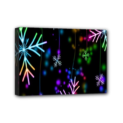 Nowflakes Snow Winter Christmas Mini Canvas 7  X 5  by Nexatart