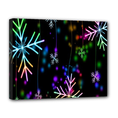 Nowflakes Snow Winter Christmas Canvas 14  X 11  by Nexatart