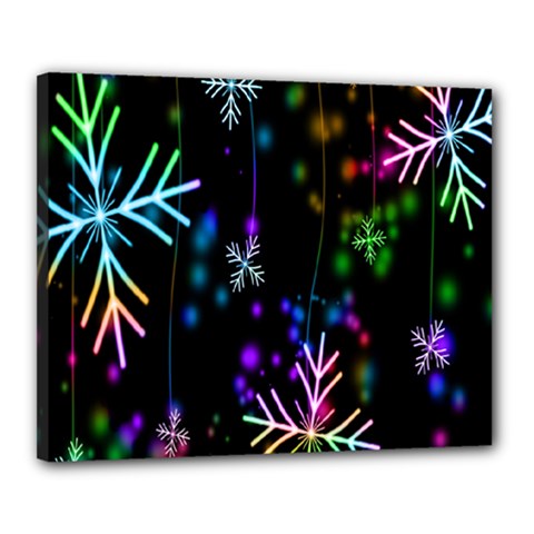 Nowflakes Snow Winter Christmas Canvas 20  X 16  by Nexatart