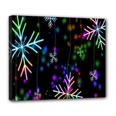 Nowflakes Snow Winter Christmas Deluxe Canvas 24  X 20   by Nexatart