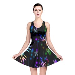 Nowflakes Snow Winter Christmas Reversible Skater Dress by Nexatart