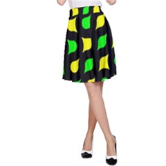 Yellow green shapes                                                     A-line Skirt