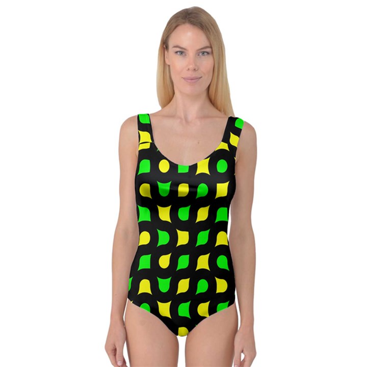 Yellow green shapes                                                Princess Tank Leotard