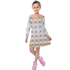 Pattern Retro Background Texture Kids  Long Sleeve Velvet Dress by Nexatart