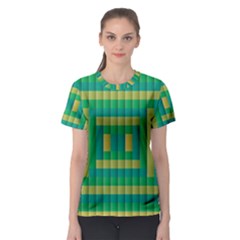 Pattern Grid Squares Texture Women s Sport Mesh Tee