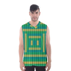 Pattern Grid Squares Texture Men s Basketball Tank Top