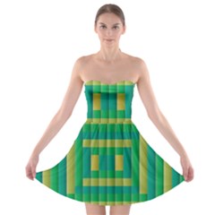 Pattern Grid Squares Texture Strapless Bra Top Dress by Nexatart