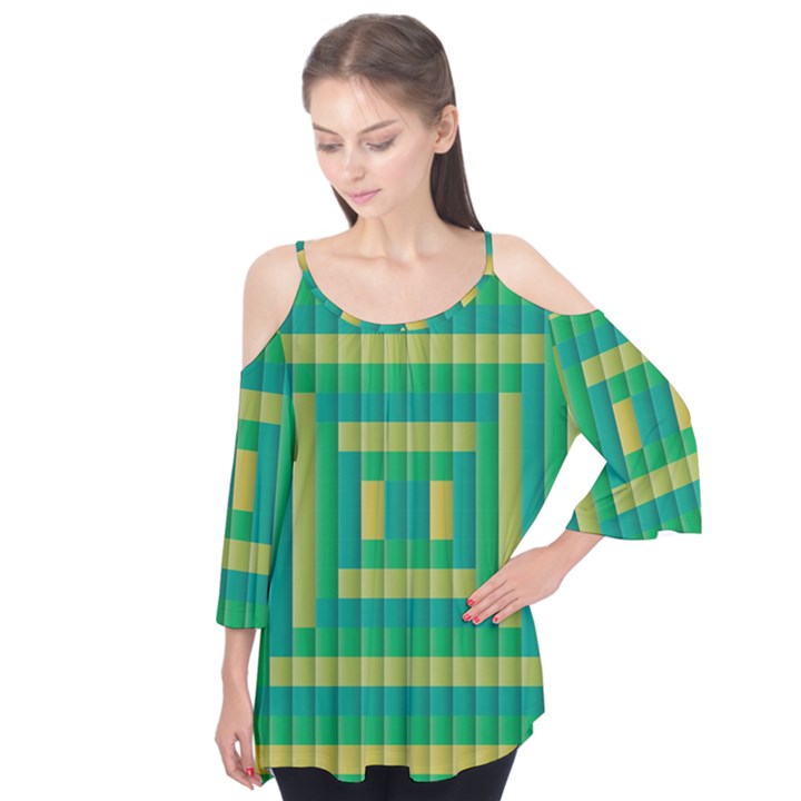 Pattern Grid Squares Texture Flutter Tees