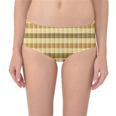 Pattern Grid Squares Texture Mid-waist Bikini Bottoms by Nexatart