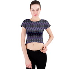 Psychedelic 70 S 1970 S Abstract Crew Neck Crop Top